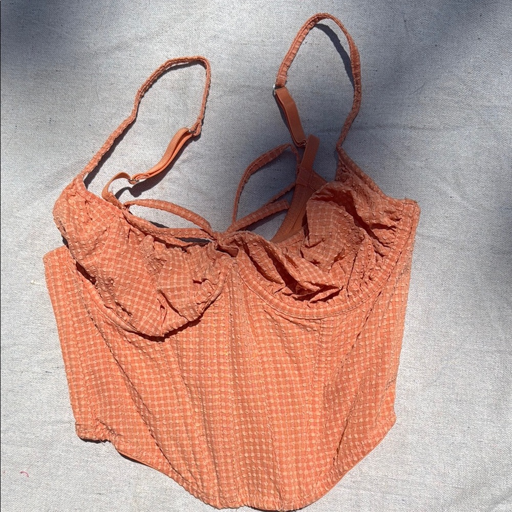 Urban Outfitters Orange Textured Top